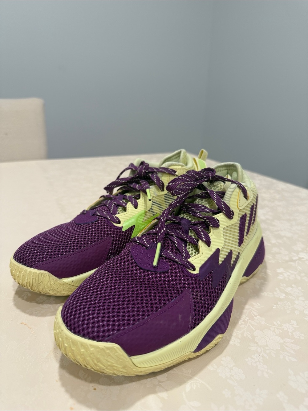 adidas Purple and Lime Sneakers for Men